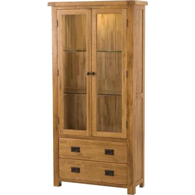 Sherwood Dark Solid Oak Display Cabinet